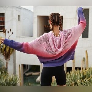 Spiritual Gangster Amar Meshed Up Ombré Cherry Dip Dye Hoodie size S oversized